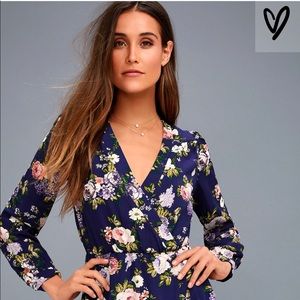 Beautiful navy wrap floral dress
